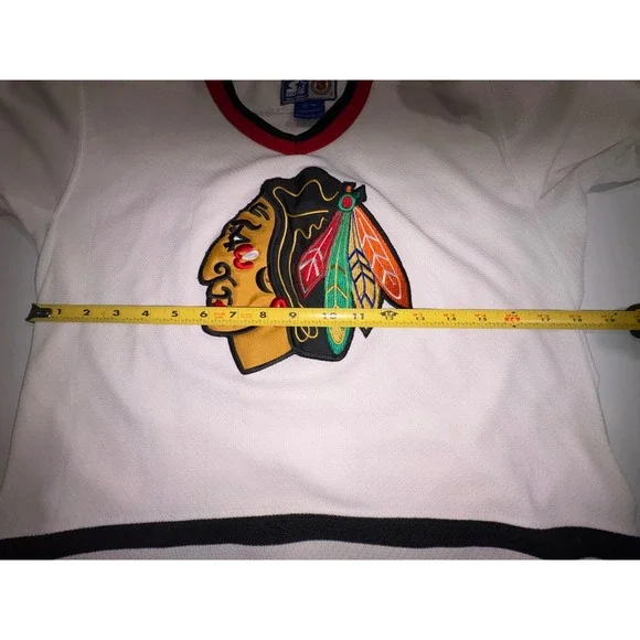 Vintage Starter Chicago Blackhawks Hockey Jersey Mens Size S/M DAZE 55 White Red